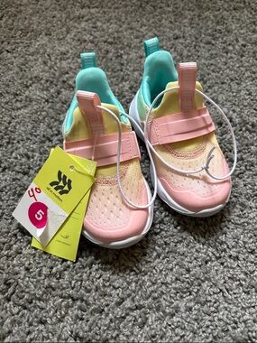 all in motion Pastel Pink, Yellow & Teal Kids Sneakers